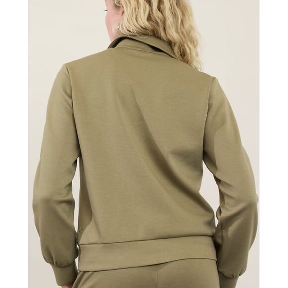 Athleta S Allure 1/4 Zip Sweatshirt Small Olive Branch Green - Picture 2 of 6